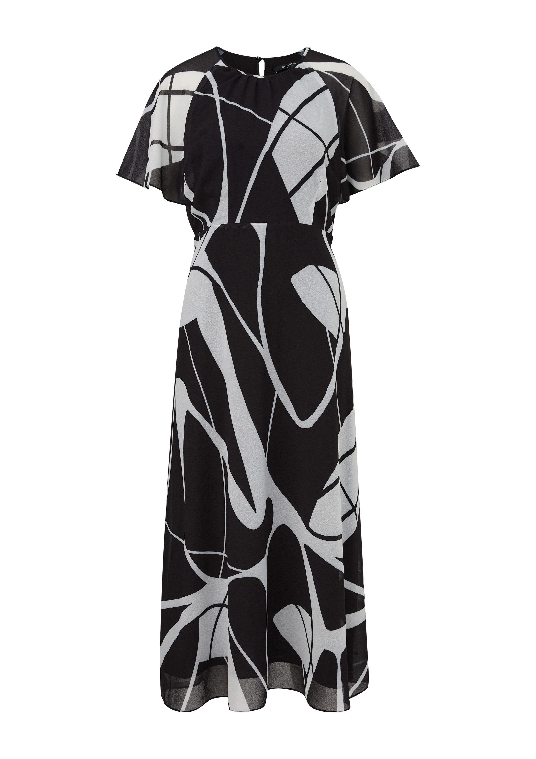 comma Midikleid Kleid Maxi-Kleid aus Chiffon