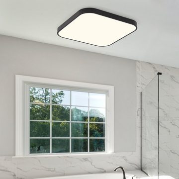 Nettlife LED Deckenleuchte Schwarz Badezimmer Flach IP44 27cm 19W, Wasserdicht, LED fest integriert, Neutralweiß, für Flur, Küche, Esszimmer, Wohnzimmer, Schlafzimmer