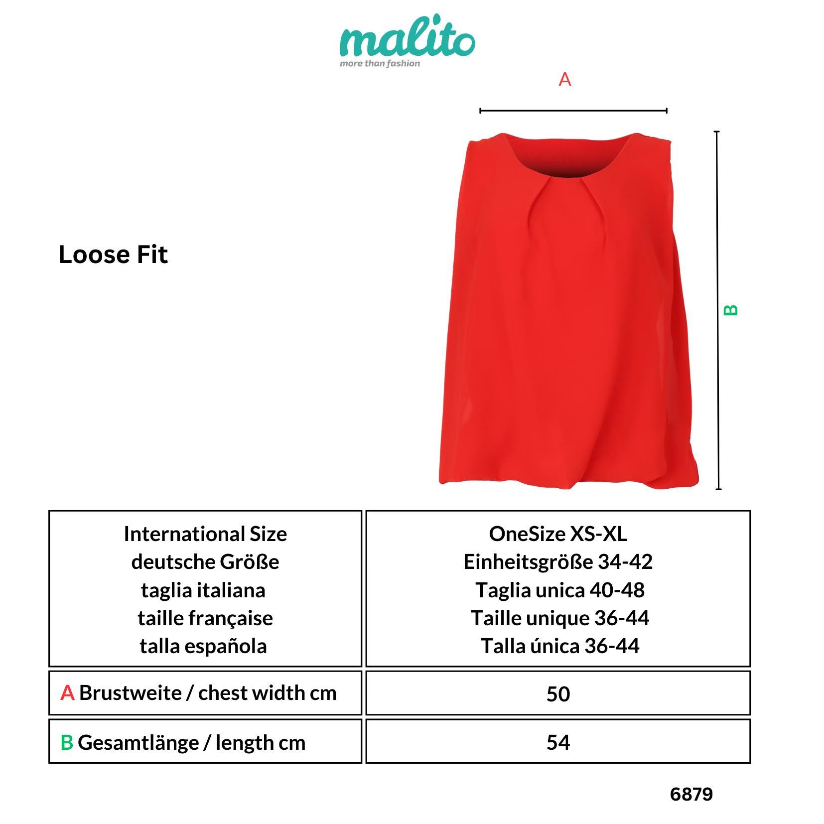 malito more than fashion Chiffonbluse malito Damen Bluse ärmellos 6879 Blusentop mit Rundhals-Ausschnitt – Bild 3 von 3