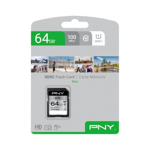 PNY Elite Speicherkarte (64 GB, UHS Class 1)