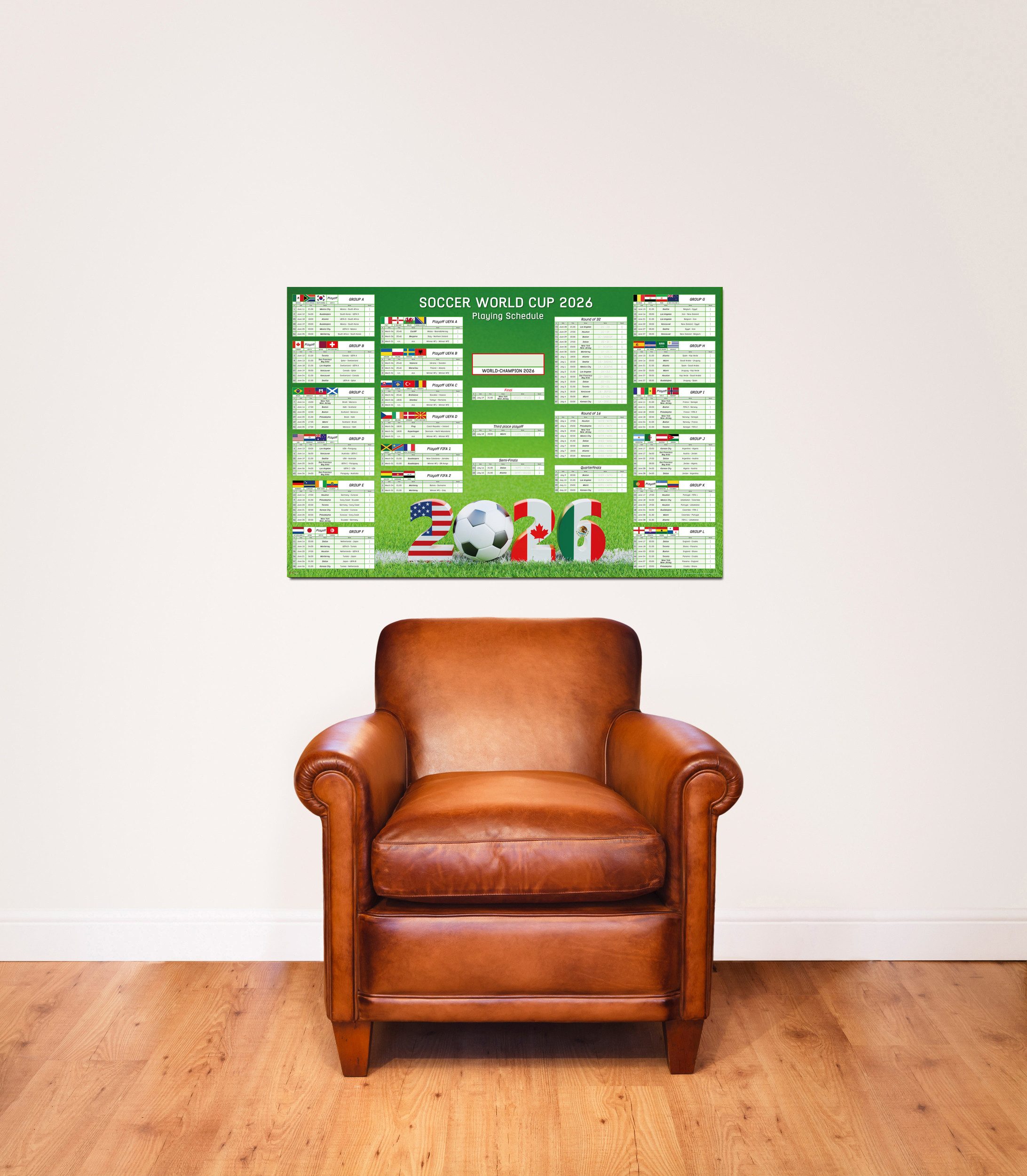 Poster Soccer World Cup 2026 – XXL Wall Planner (61x91,5 cm)