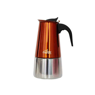 ANY MORNING Mokkamaschine Any Morning Espresso Kaffeemaschine Edelstahl, Moka Pot, 300ml, Kupfer