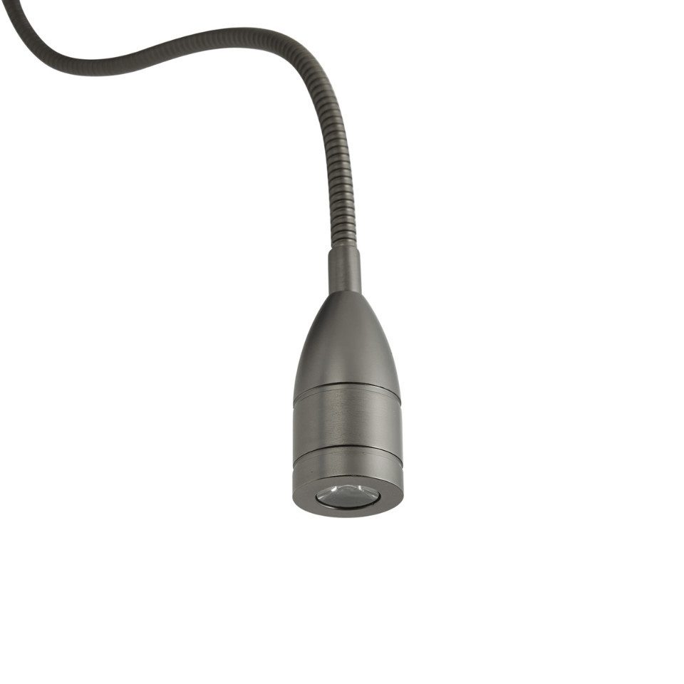 Qazqa LED Leselampe Bergamo, ohne Leuchtmittel, Warmweiß, QAZQA Lese­leuchte, e27, gunmetal, Stahl, Modern