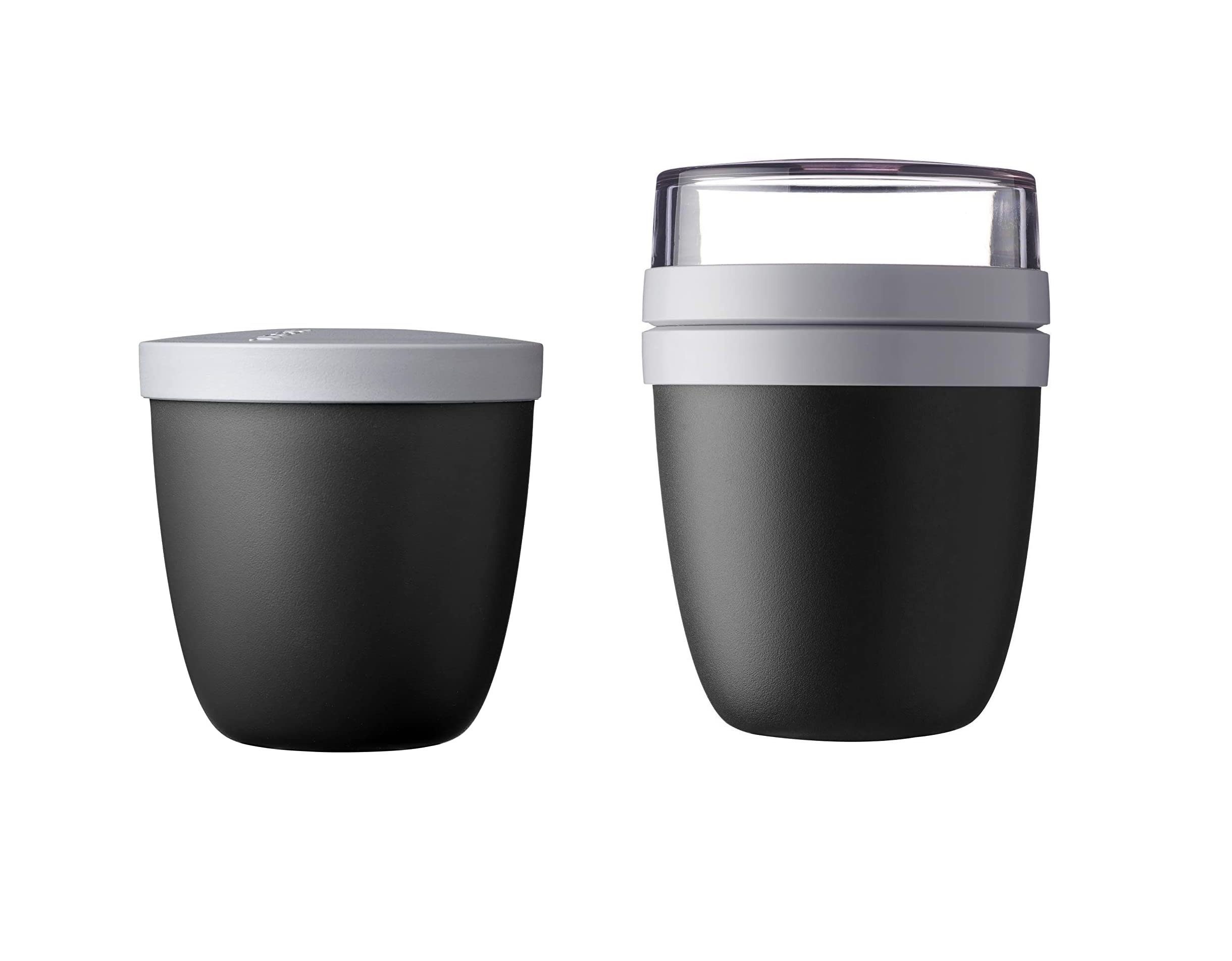 Lunchbox 2-tlg Snackpot / Lunchpot Set Ellipse Schwarz