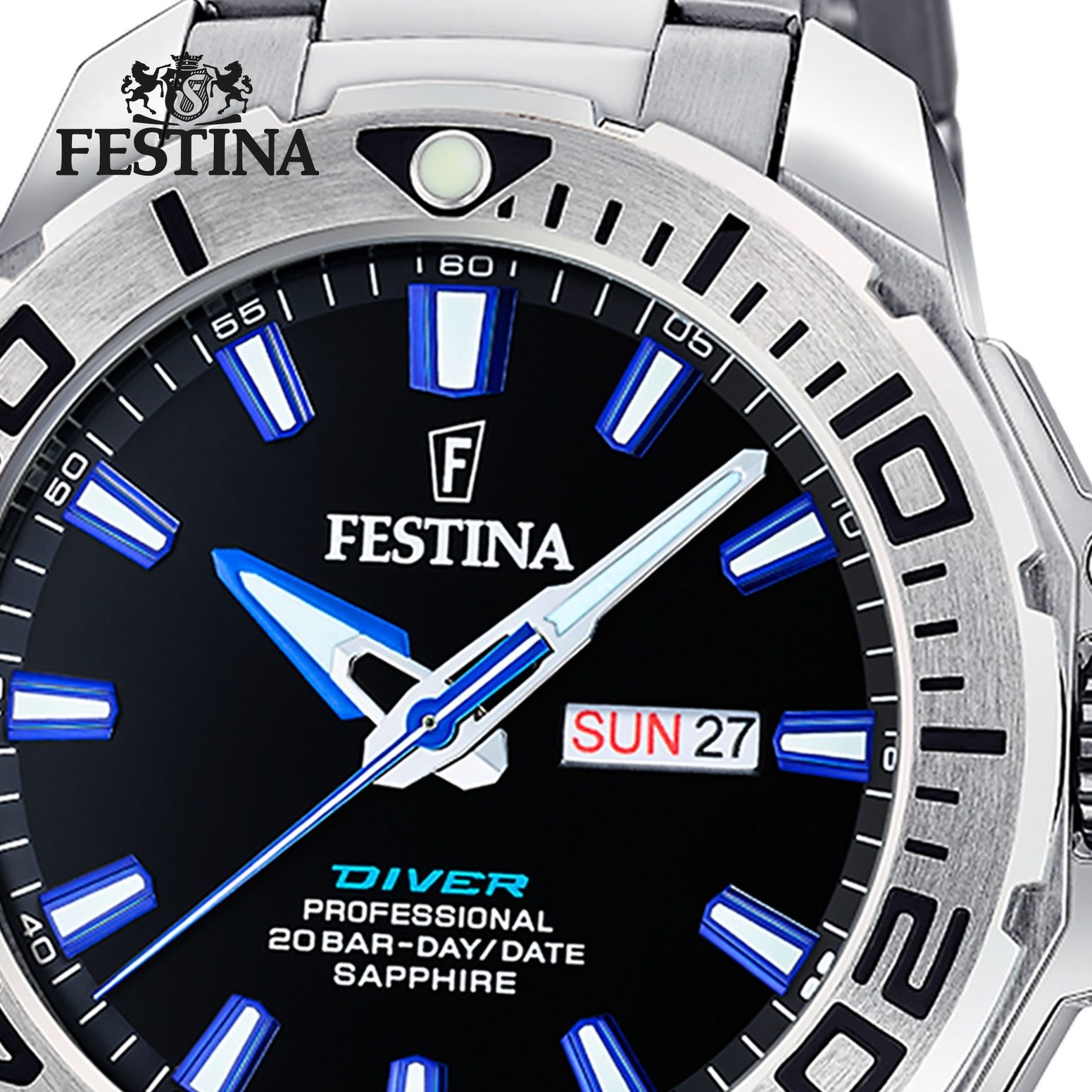 Festina Quarzuhr Festina Herrenuhr Edelstahl silber, (Analoguhr), Herren Armbanduhr rund, Edelstahlarmband silber, Casual