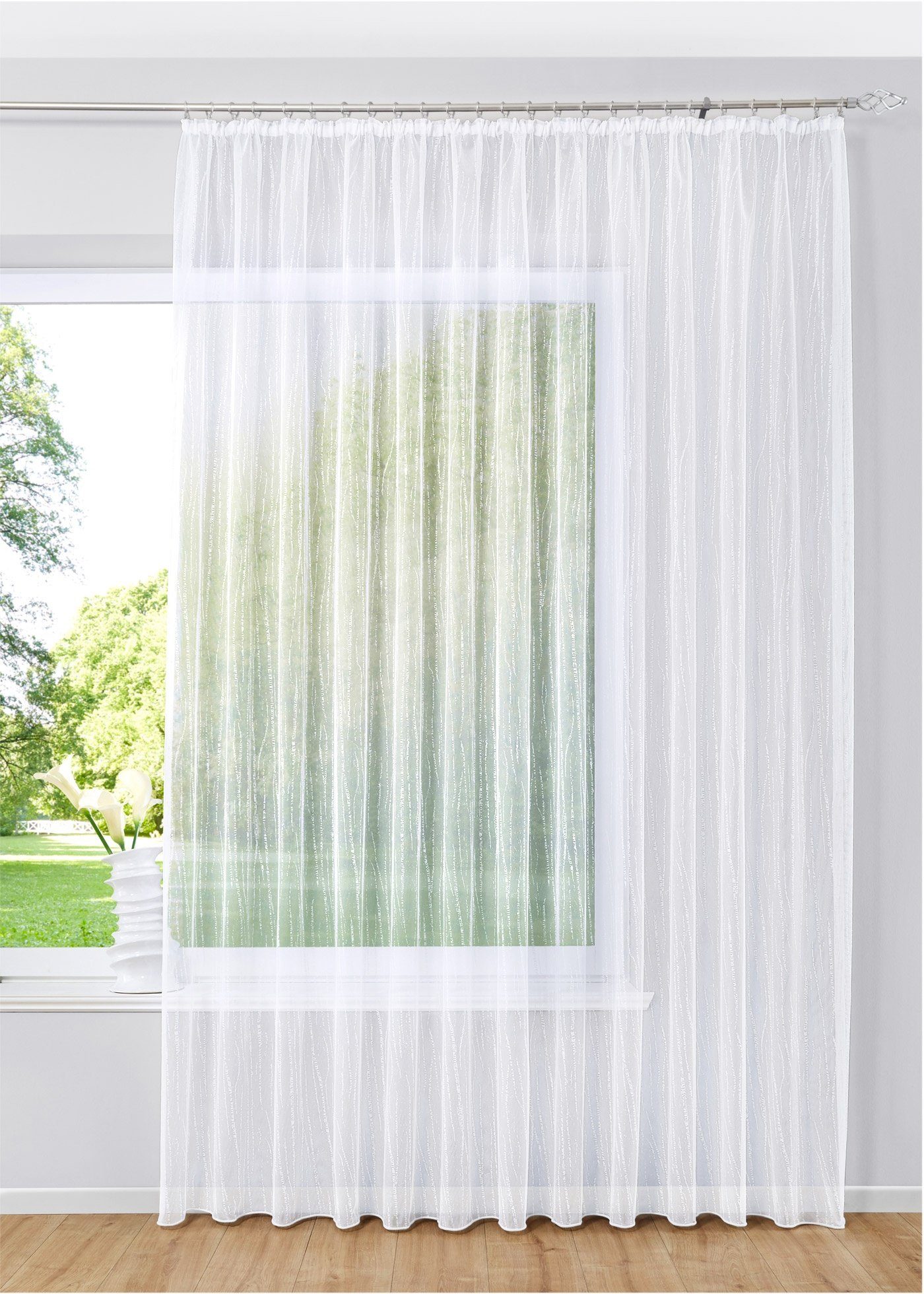 Gardinenbox Bogenstore (1 St), Kräuselband, transparent, Jacquard, Store Ja günstig online kaufen