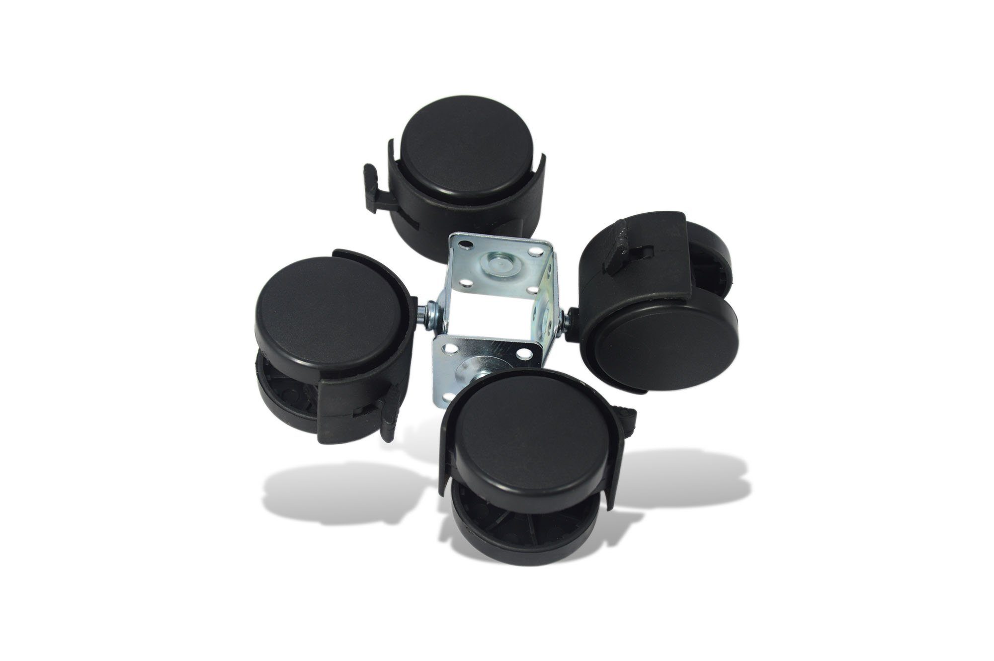 GTV Lenkrolle Мебельrollen mit Platte, Bremse Räder Lenkrolle Bockrollen Laufrollen, (4-St)