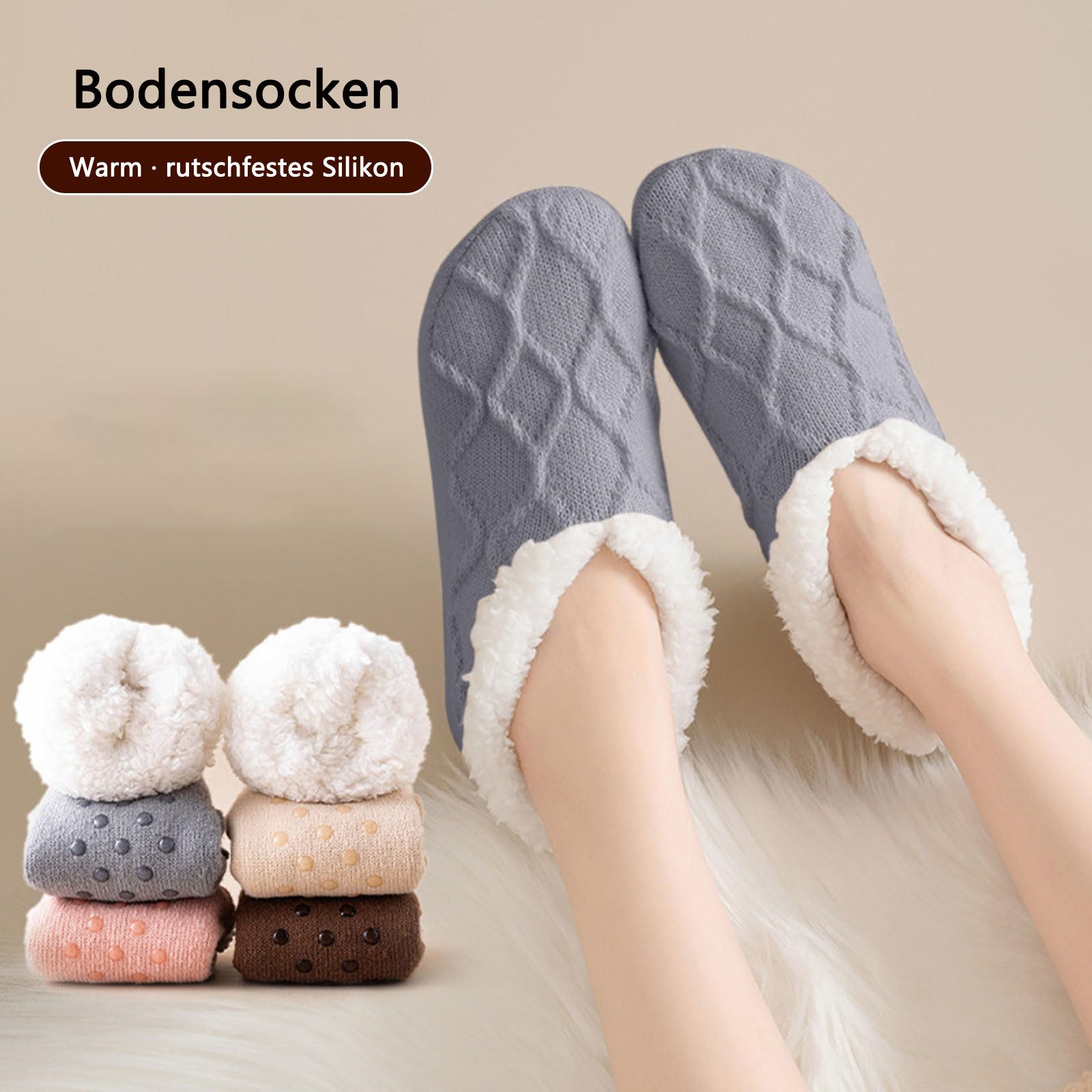 Coonoor Haussocken Kuschelsocken Herren & Damen Flauschig Hüttensocken rutschfest (2-Paar) Weiche Warme Winter Hüttensocken Haussocken