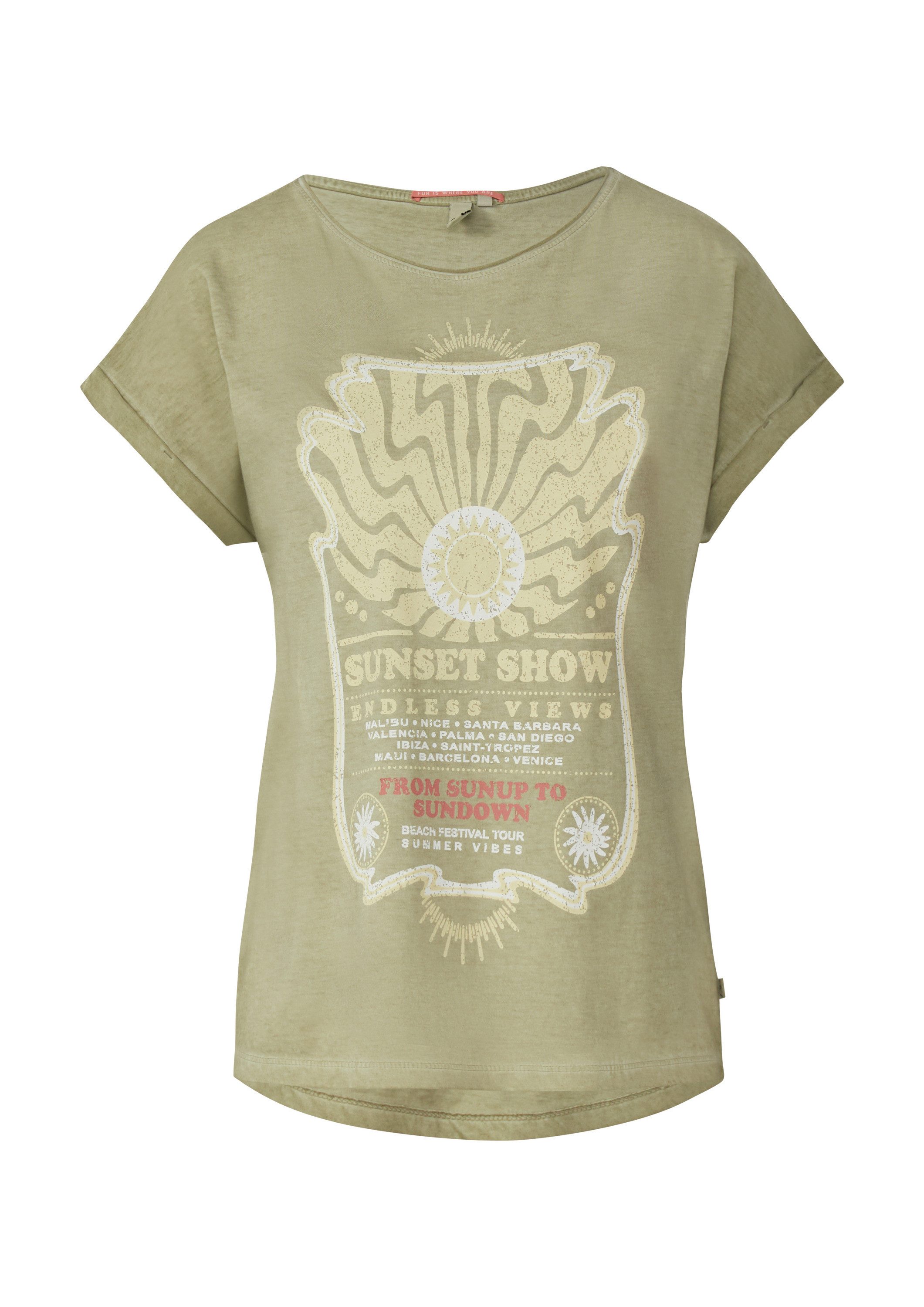 QS Kurzarmshirt T-Shirt Gewaschenes T-Shirt mit günstig online kaufen