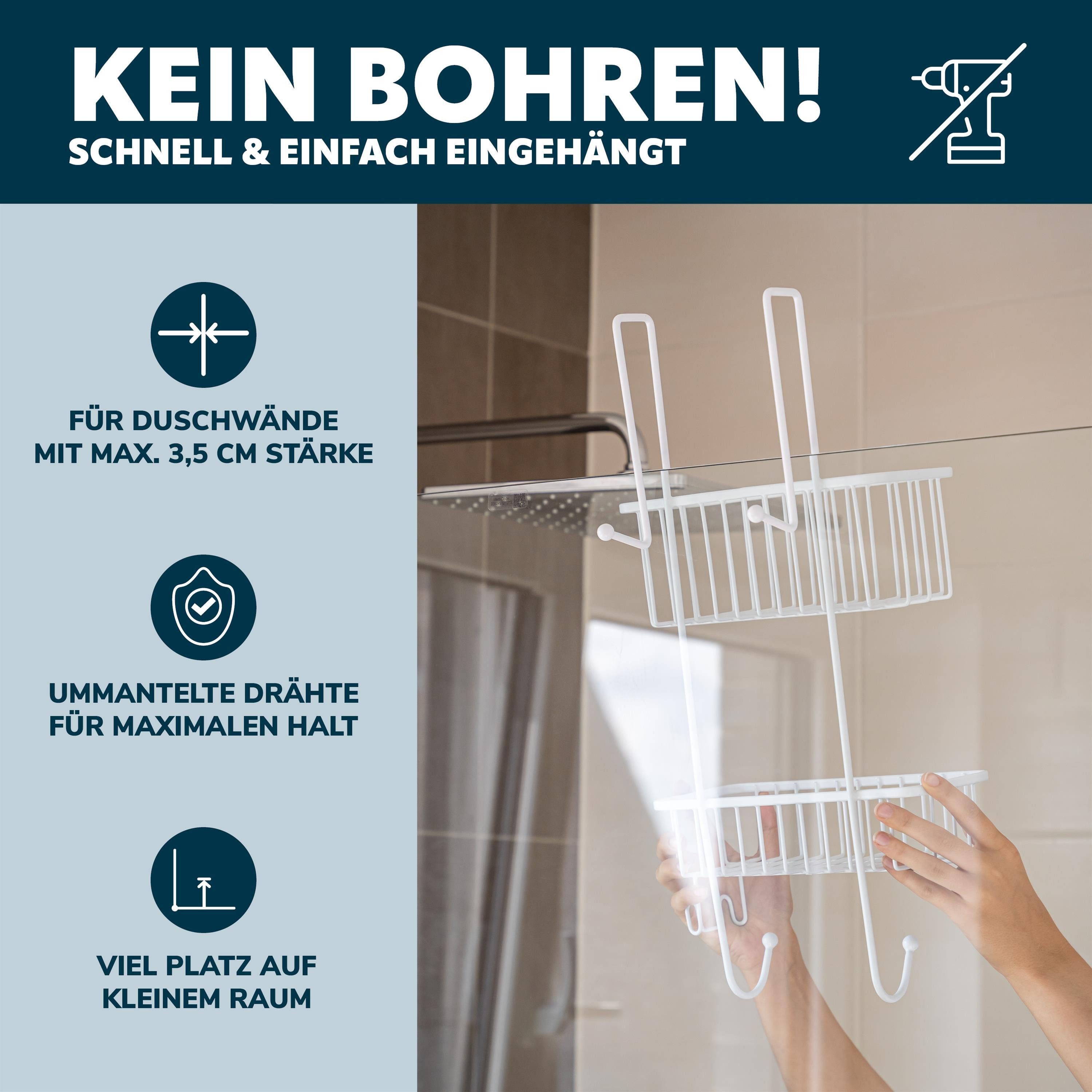 bremermann Duschregal zum Einhängen, 2 Körbe