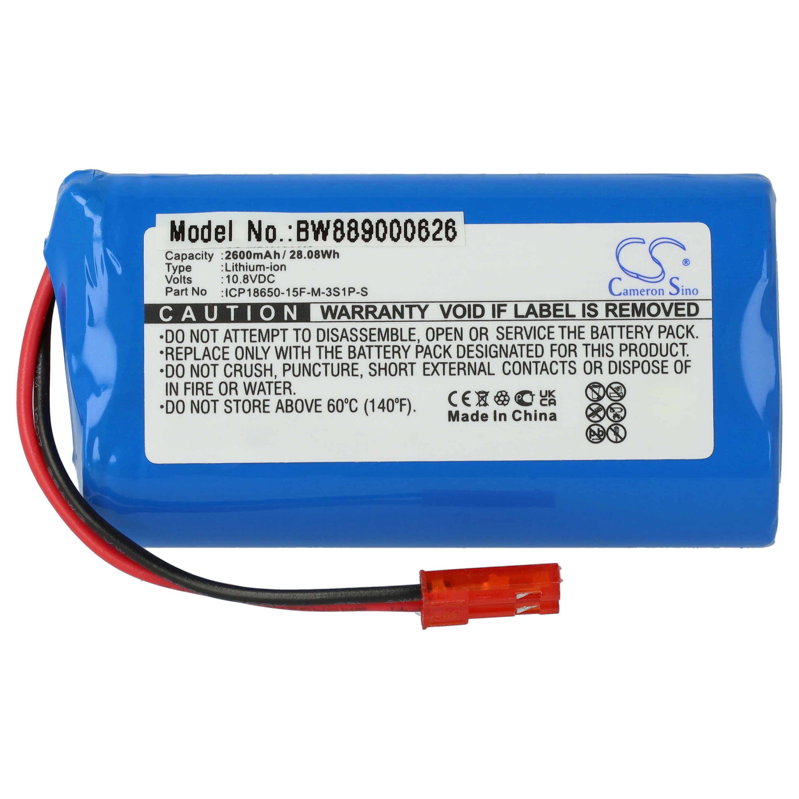 vhbw Akku passend für Medion MD 16192 Saugroboter (2600 mAh, 11,1 V, Staubsauger-Akku Akku Li-Ion 2600 mAh (11,1 V, 1 St), Leistungsfähiger Austausch-Akku für Ihren Saugroboter