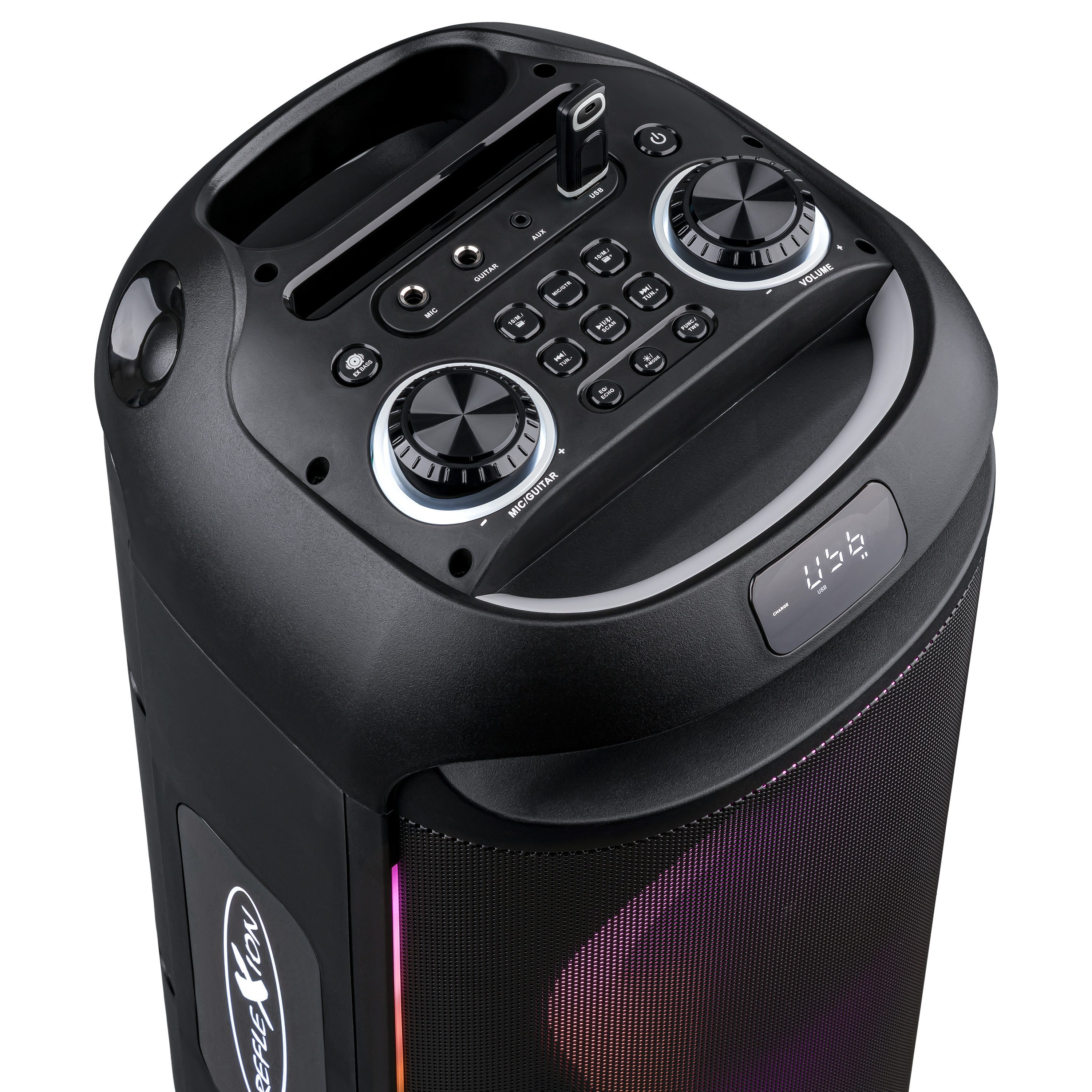 Reflexion PSX40BT Discobeleuchtung mit Modi-Auswahl Party-Lautsprecher (Bluetooth, 500 W, Bluetooth, Radio, Karaoke, Disco-Licht Effekte, Super BASS-Taste)