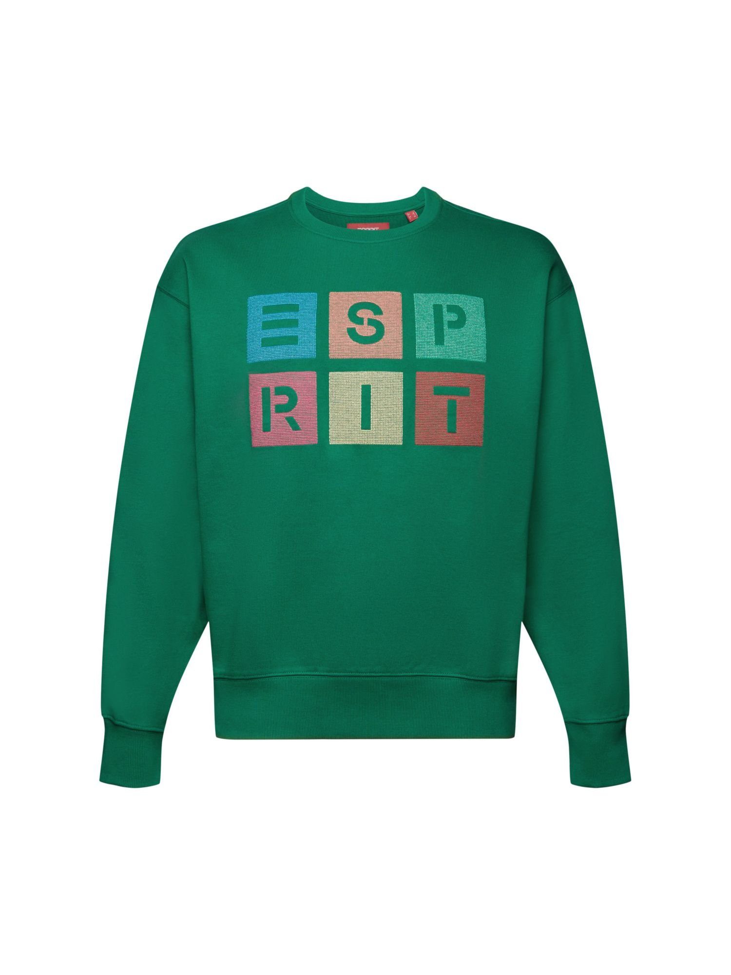 Bio-Baumwolle Logo-Sweatshirt Sweatshirt GREEN DARK Esprit aus (1-tlg)