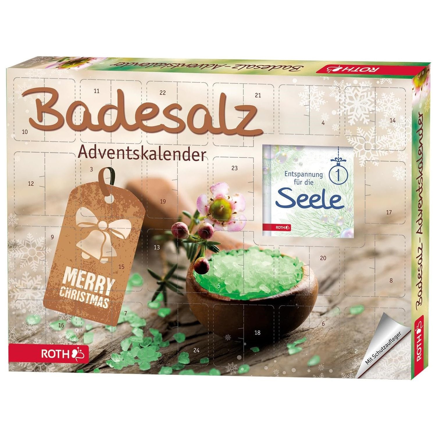 Roth Adventskalender "BADESALZ" für Entspannung im Advent, mit Meersalz und Entspannungsbuch