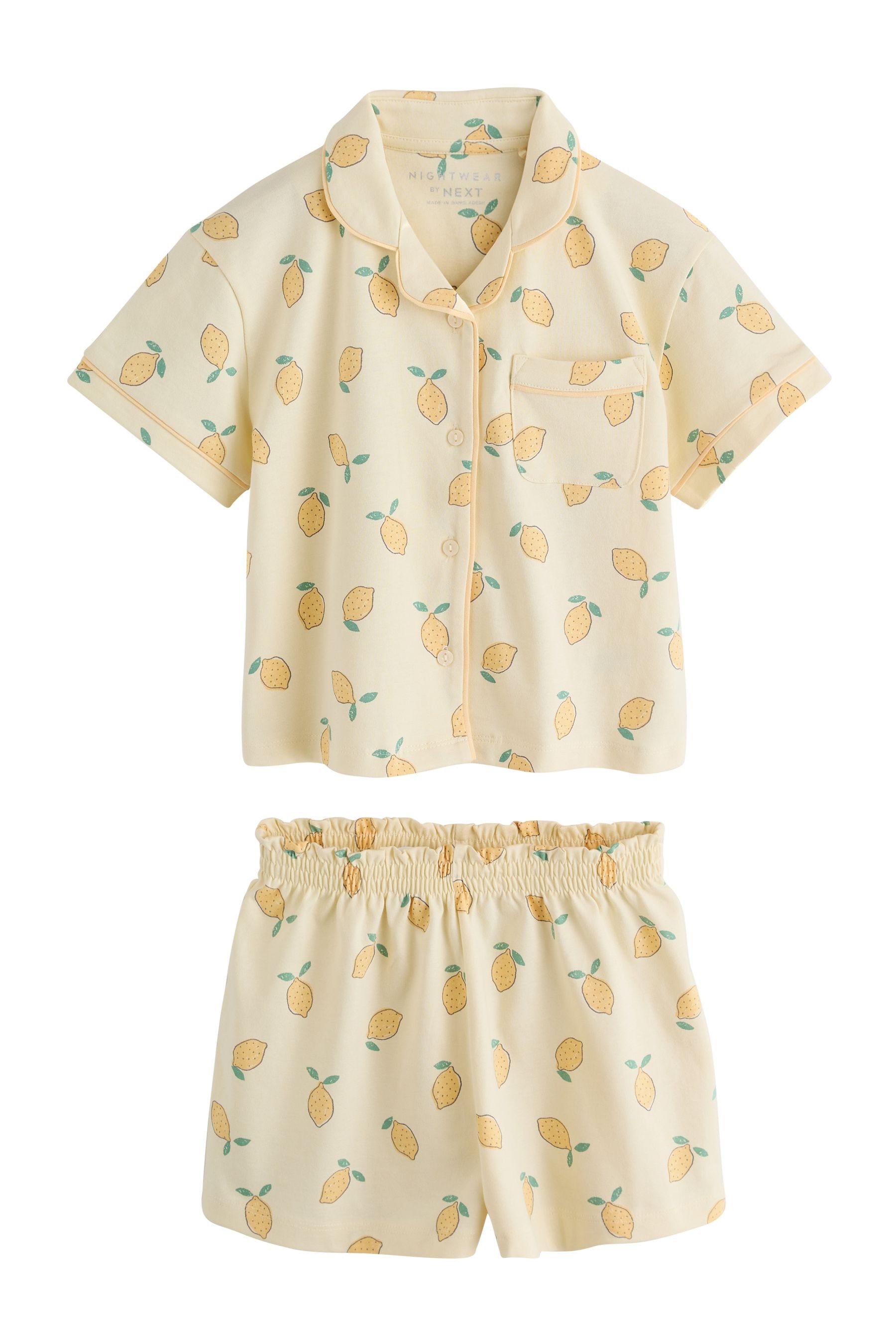 Next Pyjama Kurzer Schlafanzug mit Knopfleiste (2 tlg)