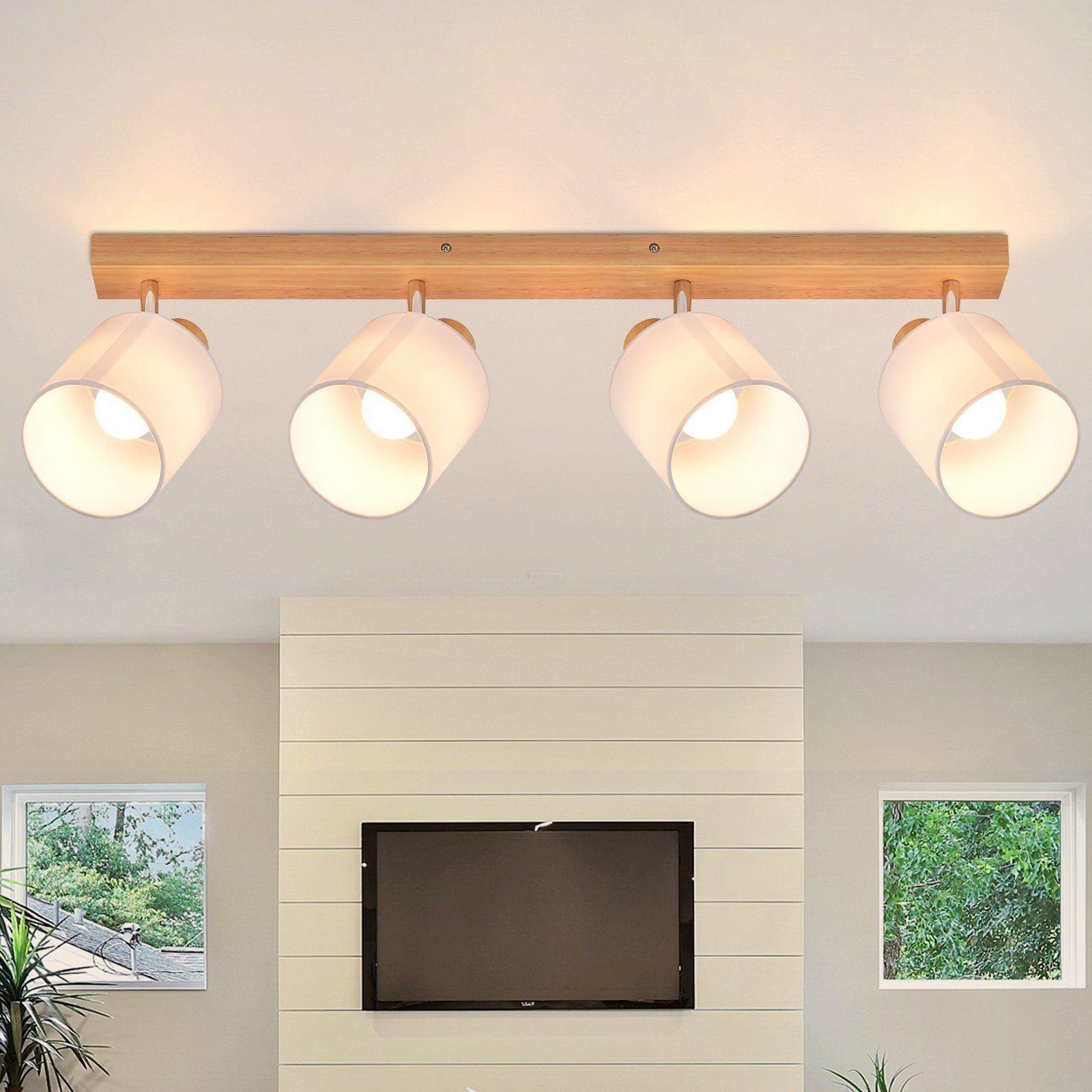 ZMH Deckenstrahler Deckenleuchte Vintage Schwenkbar 350° E14 Wohnzimmer, Au günstig online kaufen