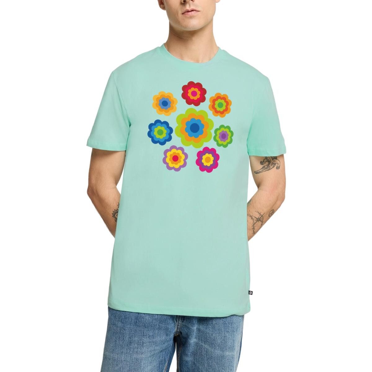 Spreadshirt T-Shirt 70er Jahre Hippie Flower günstig online kaufen