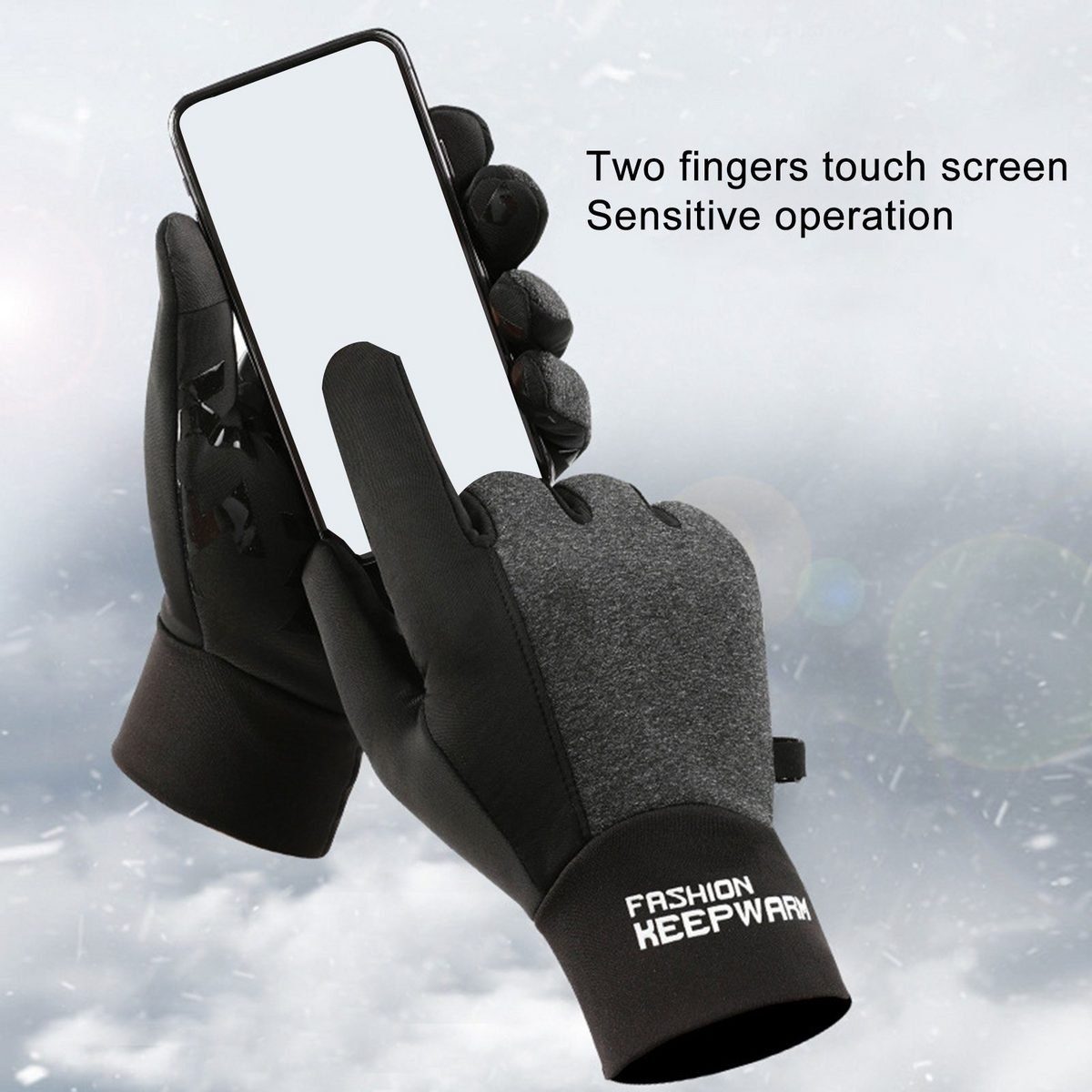 für SRRINM Damen Elastisch Touchscreen Sport Skihandschuhe Gloves Herren