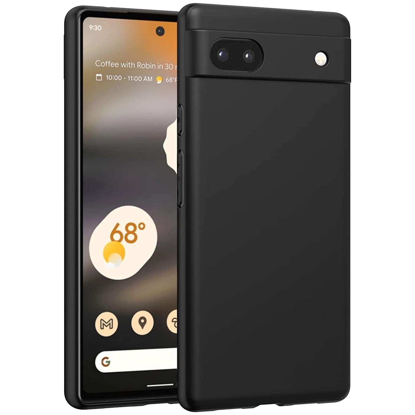CoolGadget Handyhülle Black Series Handy Hülle für Google Pixel 6a 6,1 Zoll, Edle Silikon Schlicht Robust Schutzhülle für Pixel 6a Hülle
