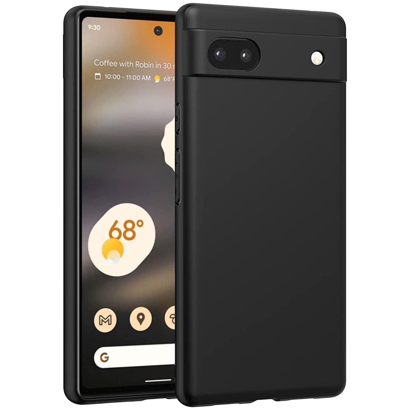 CoolGadget Handyhülle Black Series Handy Hülle für Google Pixel 6a 6,1  Zoll, Edle Silikon Schlicht Robust Schutzhülle für Pixel 6a Hülle