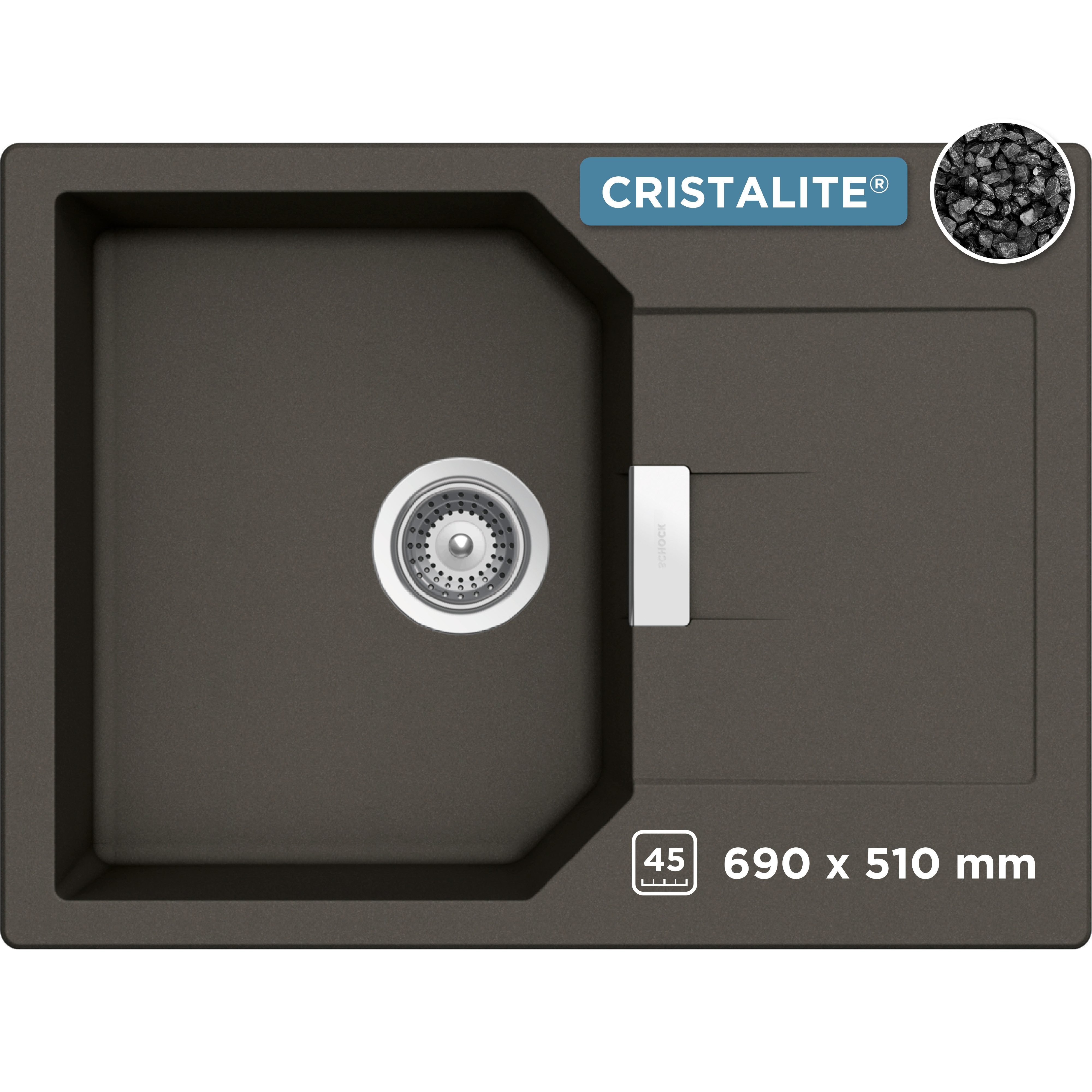 Schock Granitspüle Lucca, rechteckig, 69/51 cm