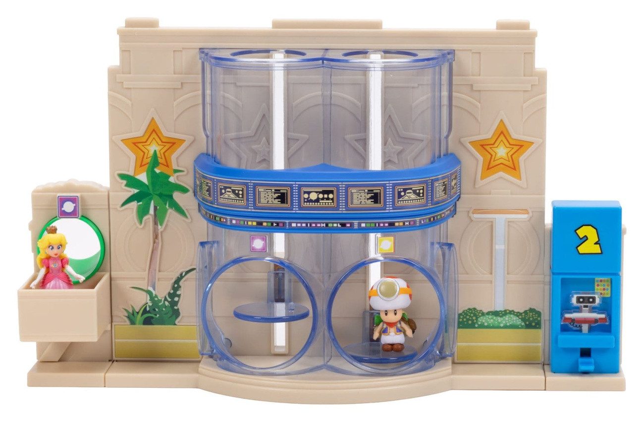 Jakks Pacific Merchandise-Figur Der Super Mario Galaxy Film Diorama mit 2 Minifiguren Sternentor-Galax