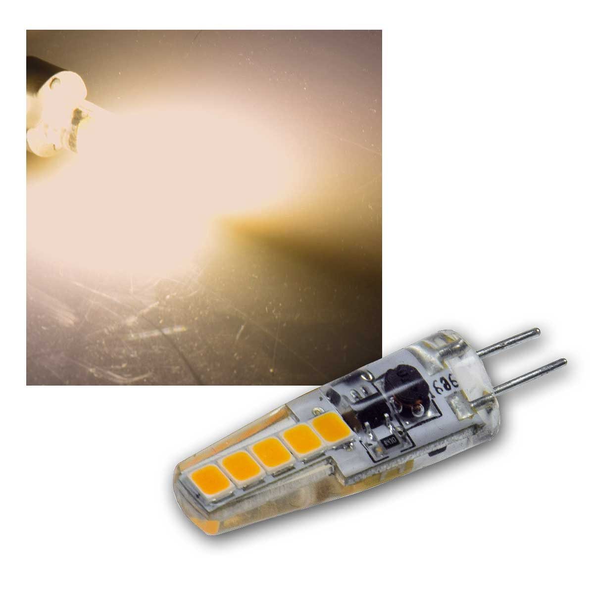 ChiliTec LED-Leuchtmittel G4 LED Birne Silikon warmweiß 190lm 12V/2W 300°, warmweiß