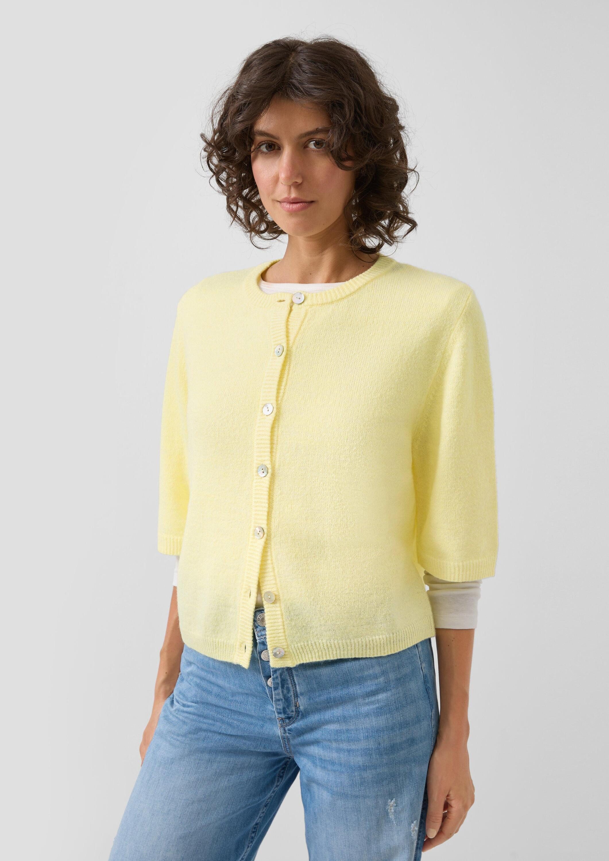 s.Oliver Cardigan Strickjacke Hochwertige Strickjacke aus Alpaka-Mix mit Kn günstig online kaufen