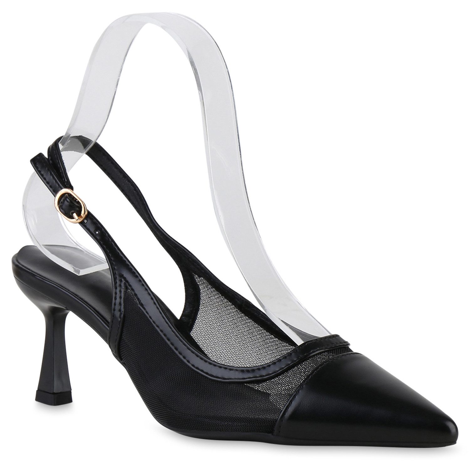 VAN HILL 21667436 KY L1107 Damen Pumps Black 36 Slingpumps Damen Slingpumps Pumps Spitze Stiletto Absatzschuhe Basic