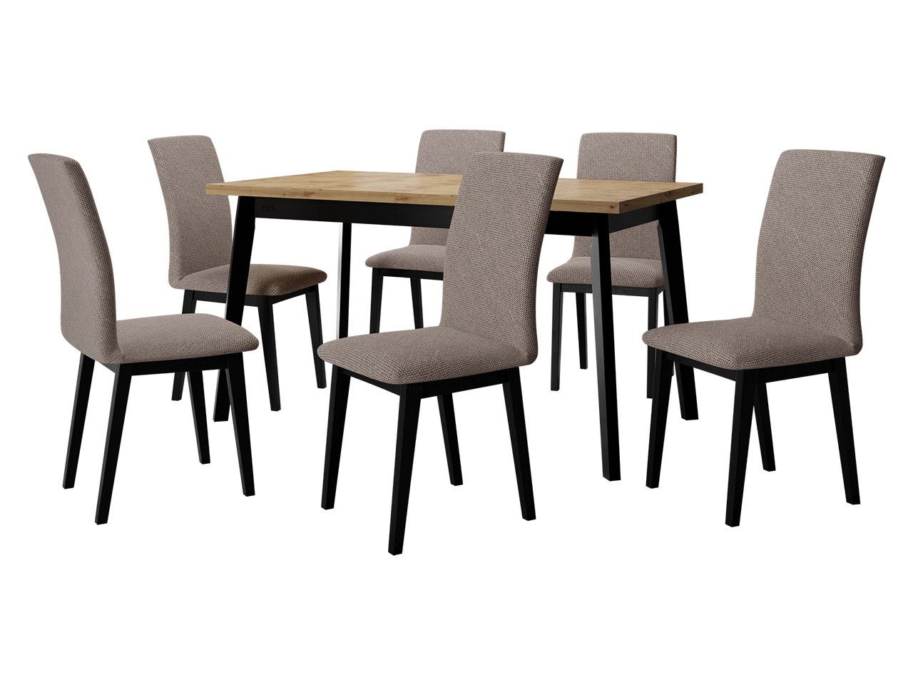 unter 6x DR-023, Oslo befinden sich Esstisch für Einlegeplatte den I), der (7er-Set, Tisch MIRJAN24 Tischplatte Luna Stühle V, Essgruppe