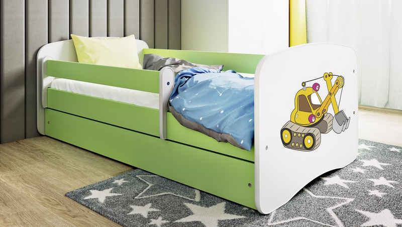 Bjird Kinderbett Babydream 180x80 cm 160x80 cm 140x70 cm (optional mit Matratze, mit Schublade Rausfallschutz und Lattenrost), verschieden Farben und Varianten für Mädchen und Jungen