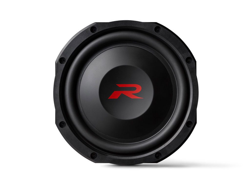 ALPINE RS-W10D4 25cm R-Series Shallow Subwoofer mit 4 Ohm Doppelschwingspule Auto-Subwoofer (600 W, max.: W 25 cm)