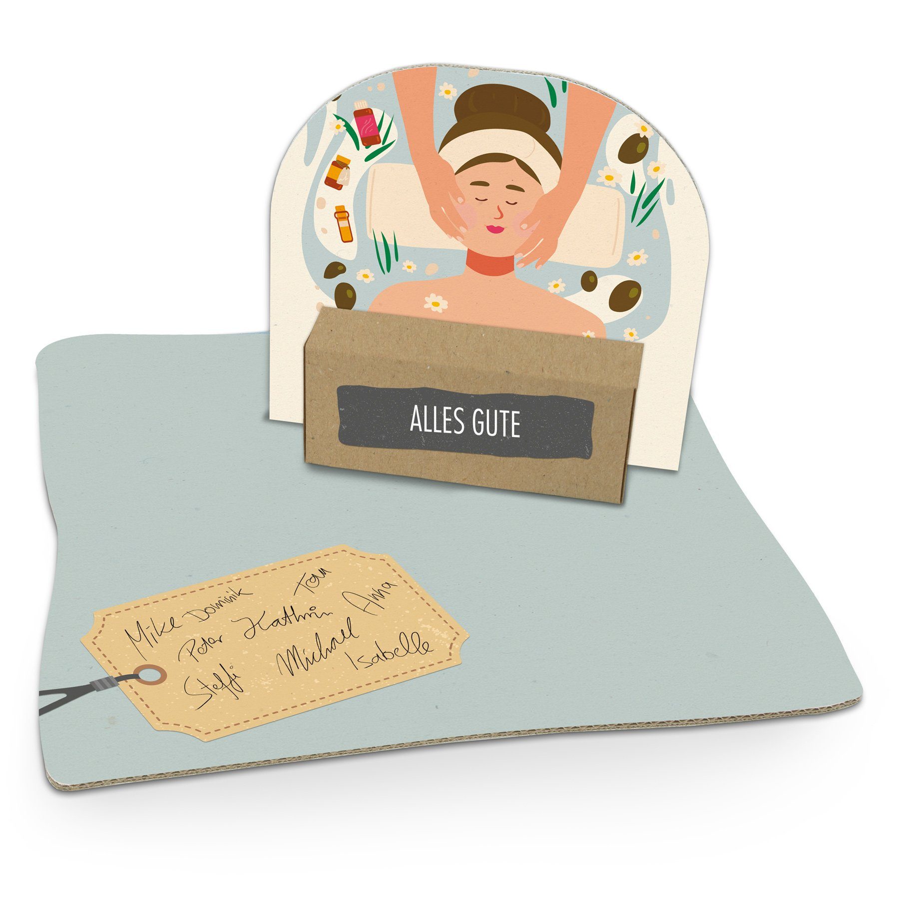 Thumbnail - itenga Grußkarten itenga Geldgeschenkverpackung Wellness Massage (Motiv 116) Bodenplatte