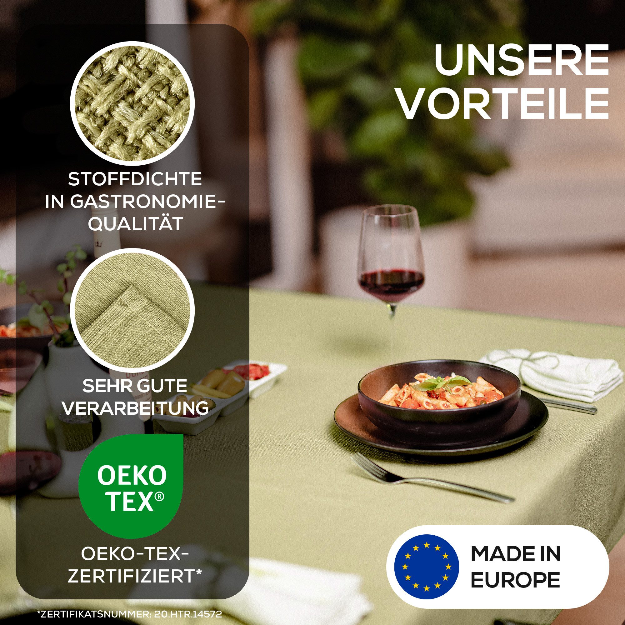 Beautex Tischdecke Elegante Tischdecke Edel Leinenoptik, Lina Tischdecke und Tischläufer (1-tlg)