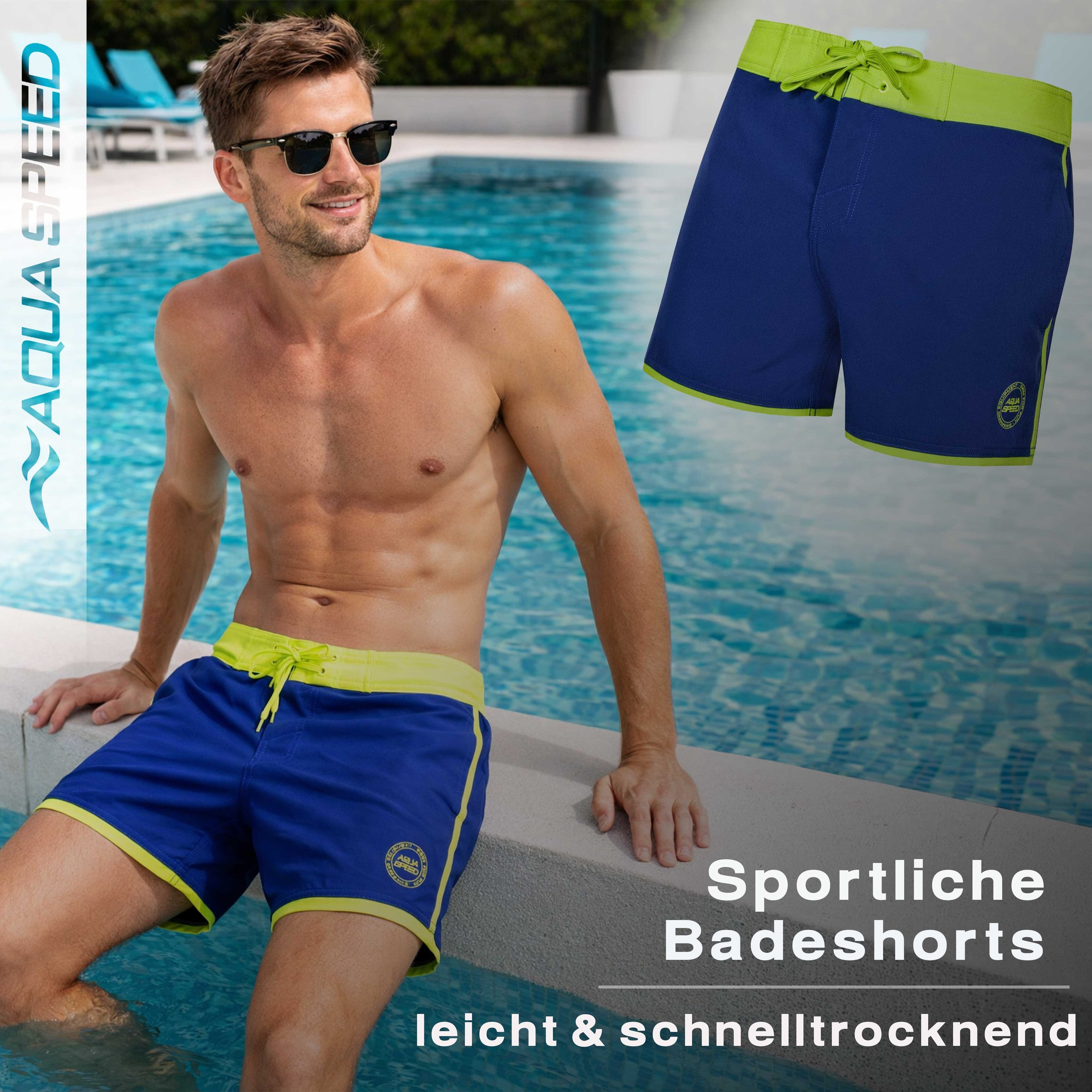 Aqua Speed Boardshorts (AXEL Badeshorts Schwimmhose Strandhose Badehose Mann) Bequemer Schnitt für entspanntes Tragen beim Schwimmen und Relaxen