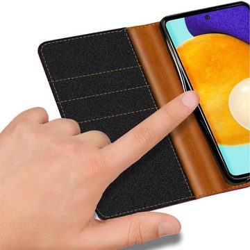 CoolGadget Handyhülle Denim Schutzhülle Flip Case für Samsung Galaxy A52 6,5 Zoll, Book Cover Handy Tasche Hülle für Samsung A52 5G, A52s 5G Klapphülle