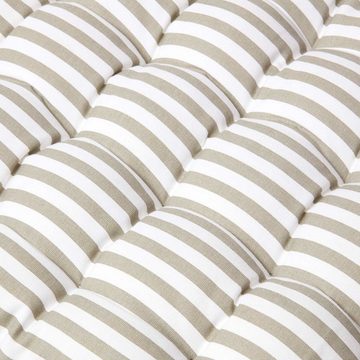 Homescapes Stuhlkissen 2-Sitzer Bankauflage mit Streifen, 100% Baumwolle, grau