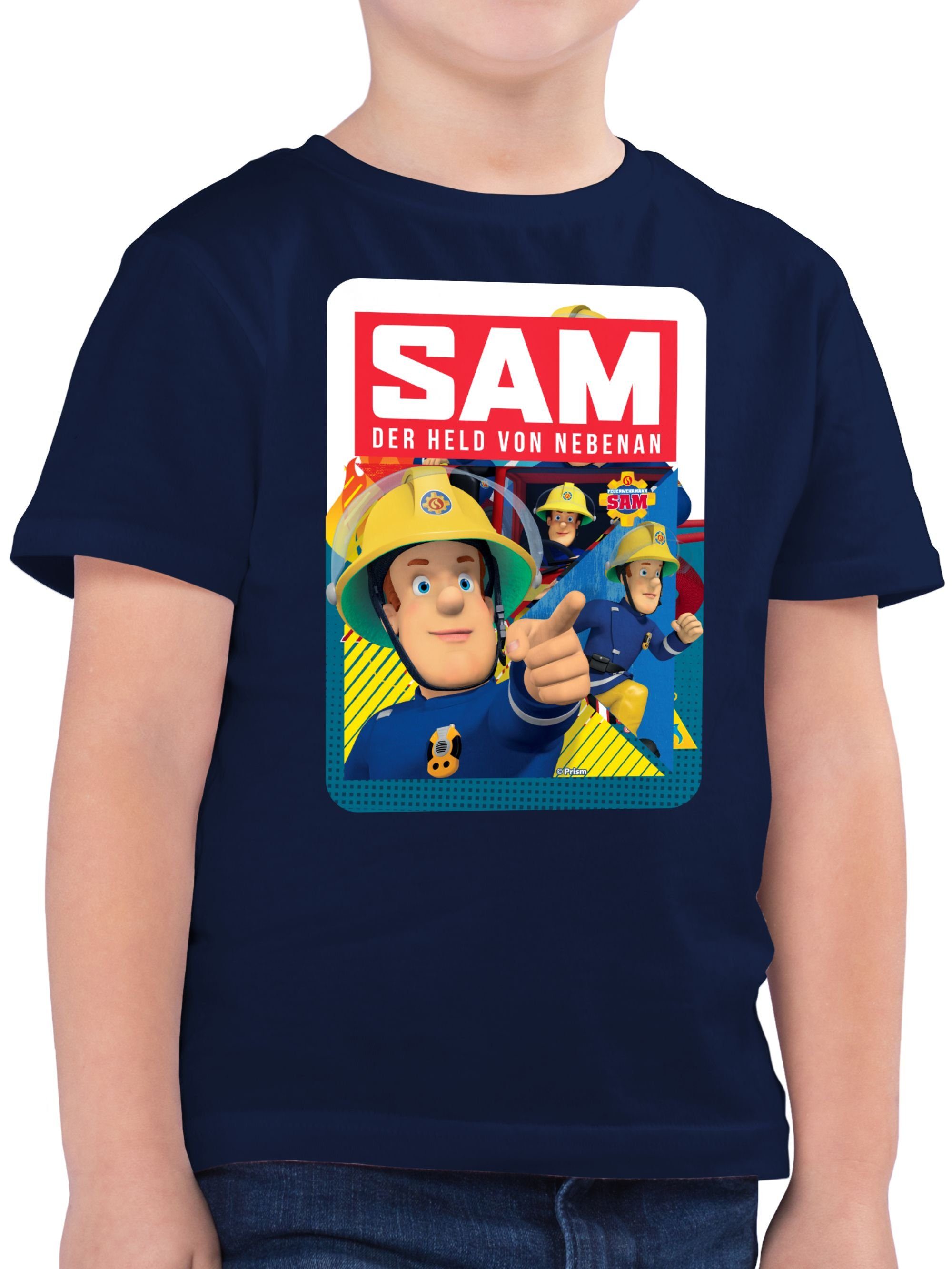 Shirtracer T-Shirt Sam der Held von nebenan Feuerwehrmann Sam Jungen 03 Dunkelblau