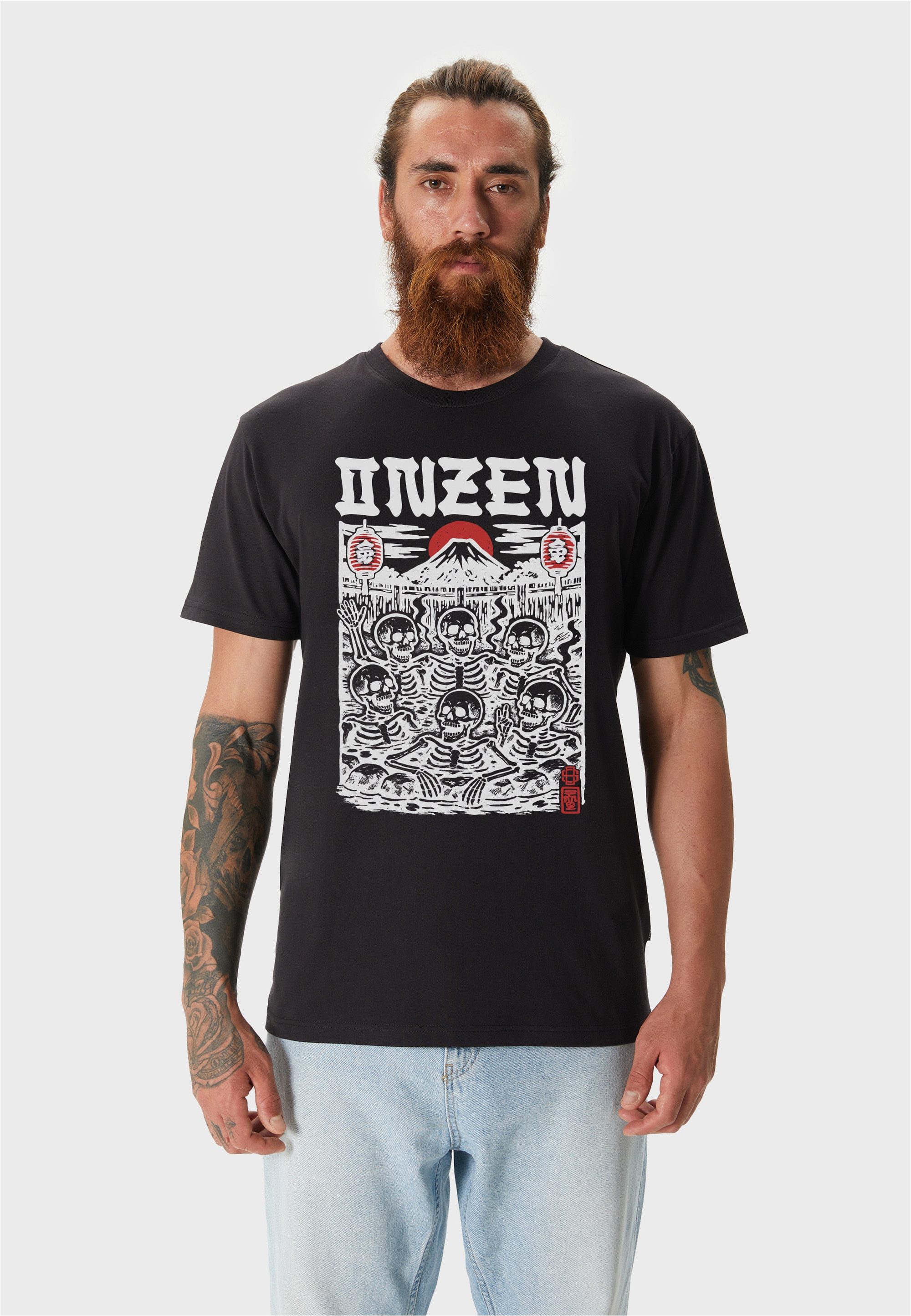 Oldskull T-Shirt Asian Onzen Skull Party Graphic mit hochwertigem Motivdruck