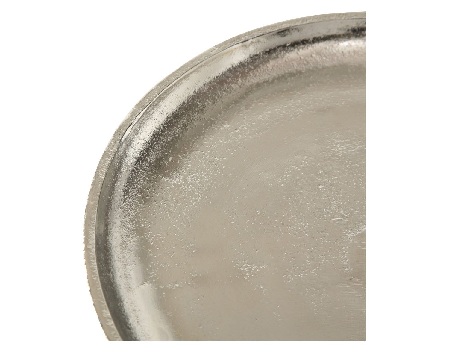 BOLTZE GRUPPE GmbH Tablett Deko-Tablett FLAIRE, Ø 19 cm, Silbergrau, Aluminium, (1-tlg)