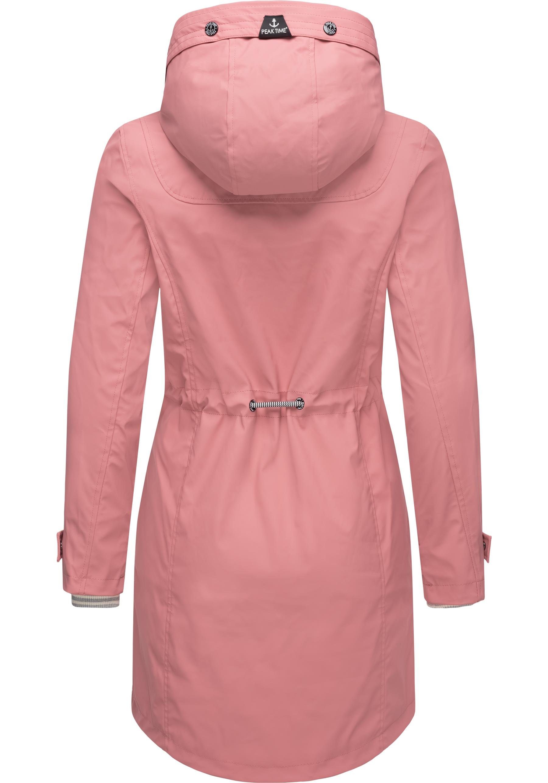 PEAK stylisch taillierter Regenmantel Damen mauve L60042 Regenjacke TIME für