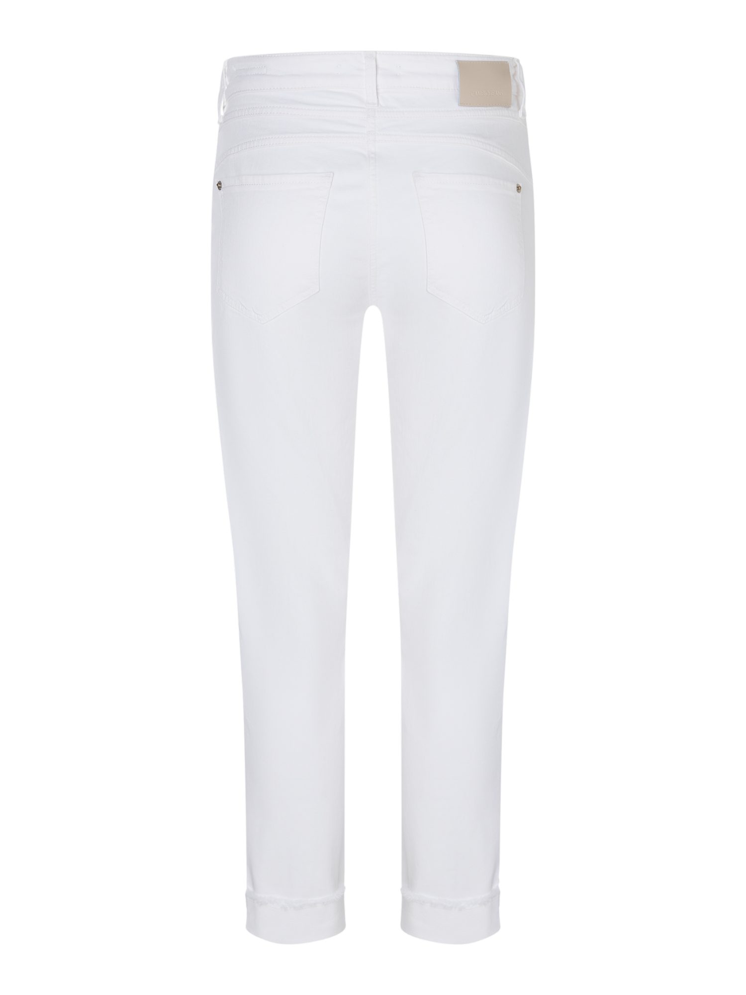 Cambio Stretch-Hose weiß, Casual, Baumwolle, Unifarben, Slim Fit, Mittel