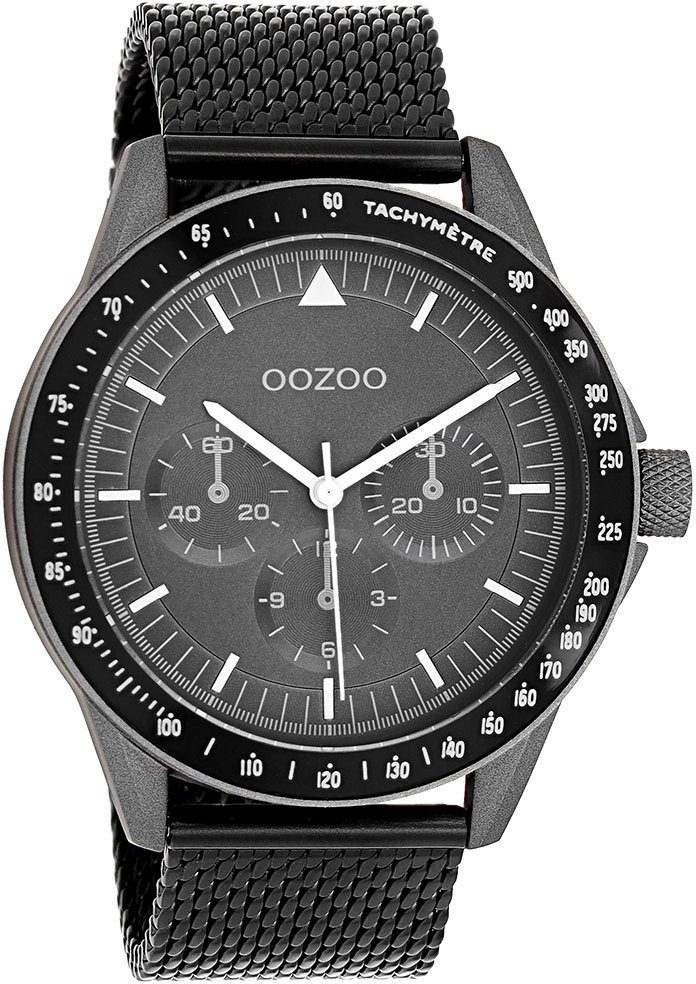 OOZOO Quarzuhr C11114, Metallgehäuse, dunkelgrau IP-beschichtet, Ø ca. 45 mm