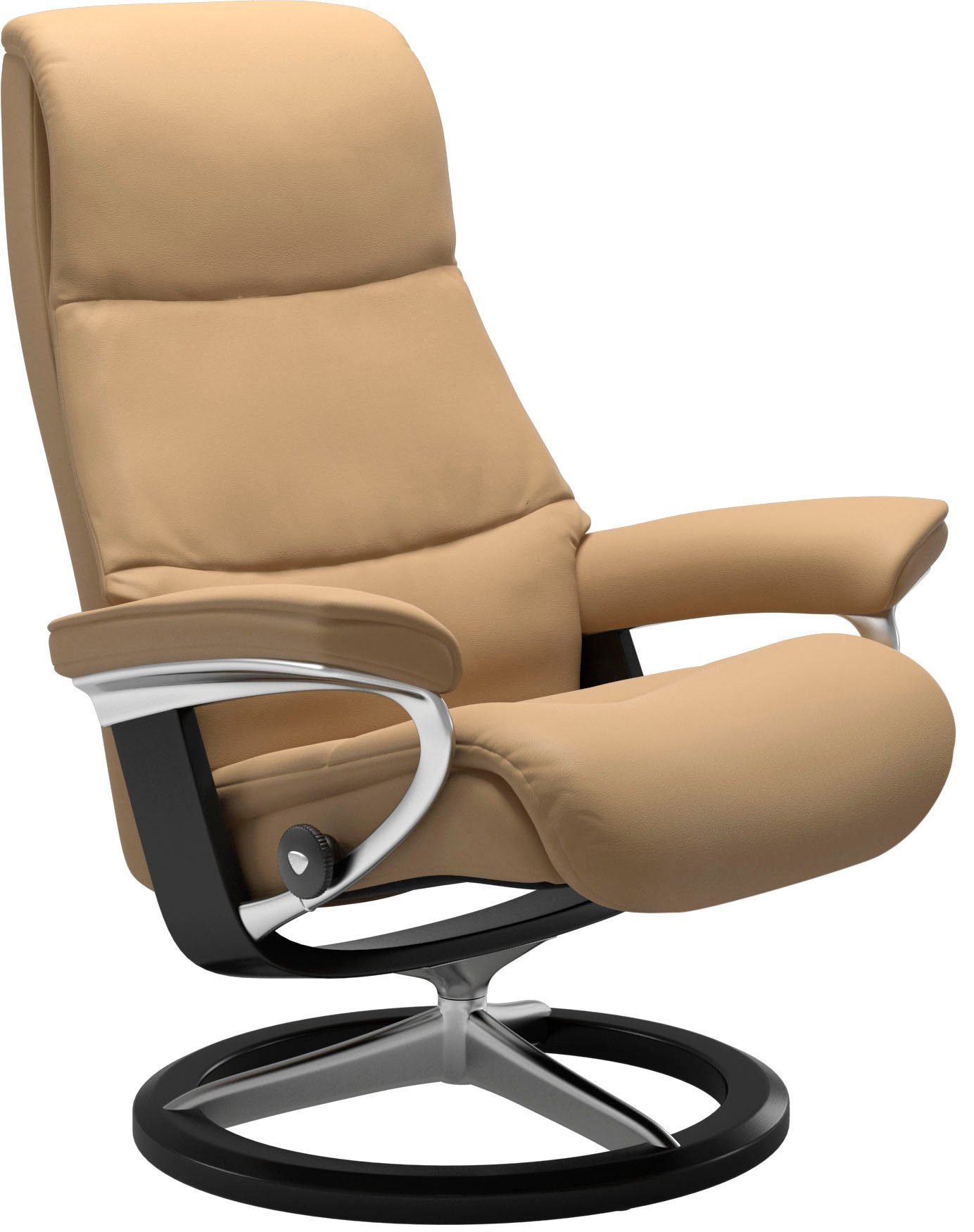 Stressless® Relaxsessel View (Set, Größe Signature mit Relaxsessel L,Gestell mit Base, Hocker), Schwarz