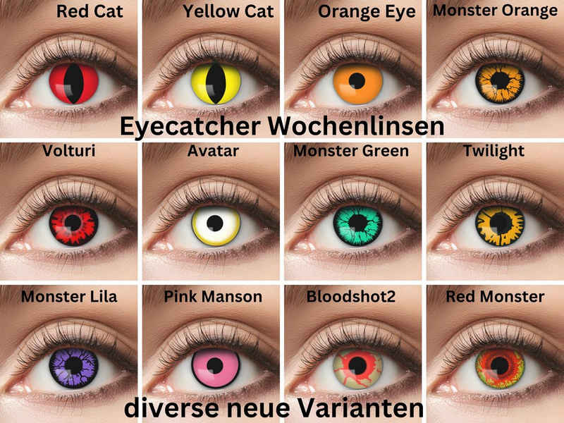 Eyecatcher Farblinsen Wochen Kontaktlinsen verschiedene neue Farben und Motive