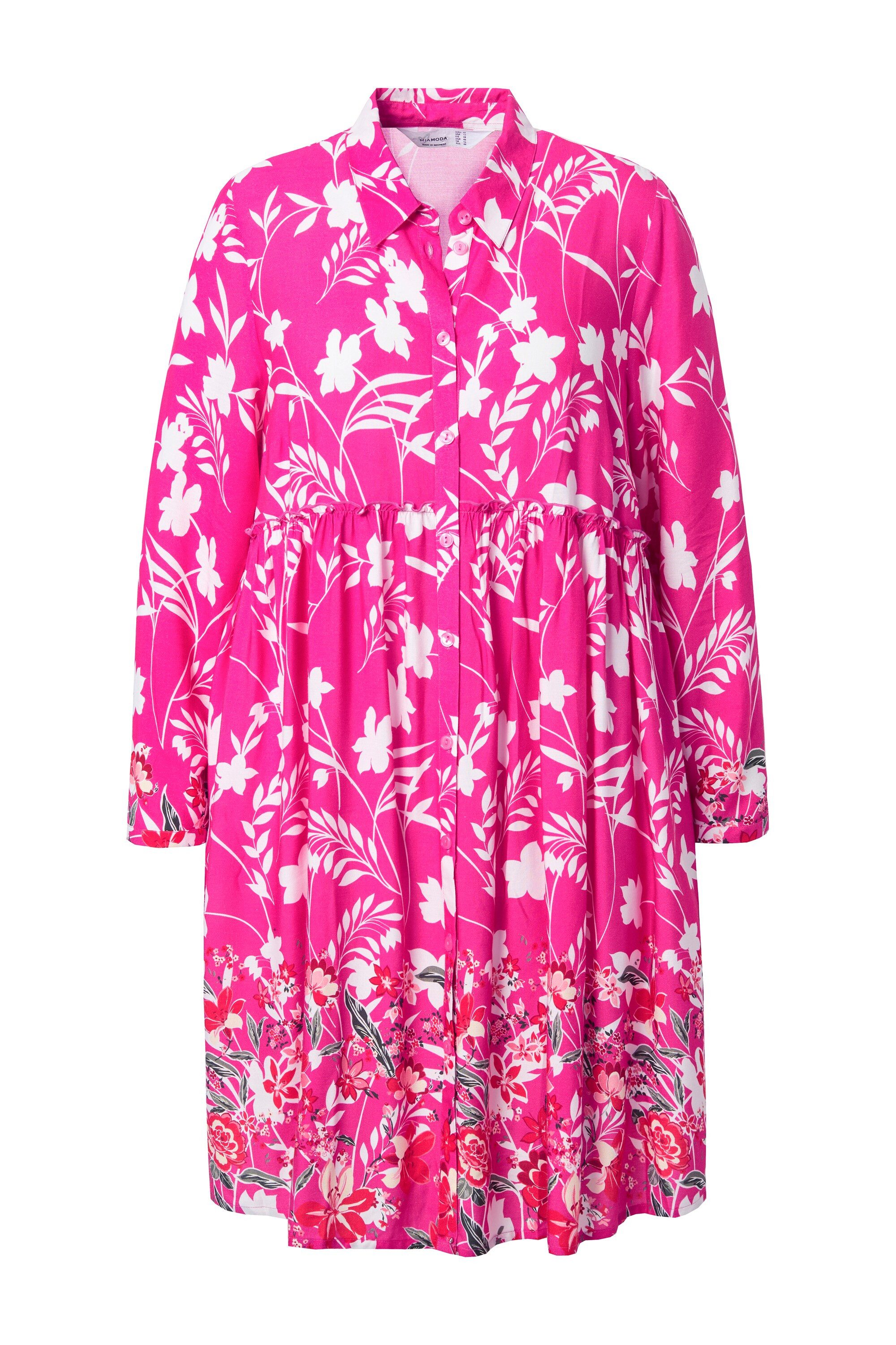 MIAMODA Hemdbluse Bluse A-Linie Volant mit Blütenmuster günstig online kaufen