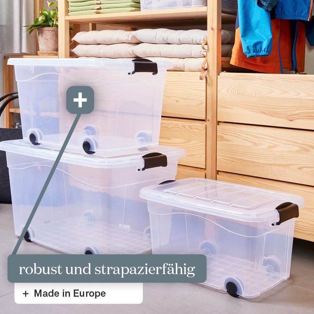 Siena Home Aufbewahrungsbox Anzio (1 St), mit Rollen und Deckel, Kunststoff – Bild 2 von 5