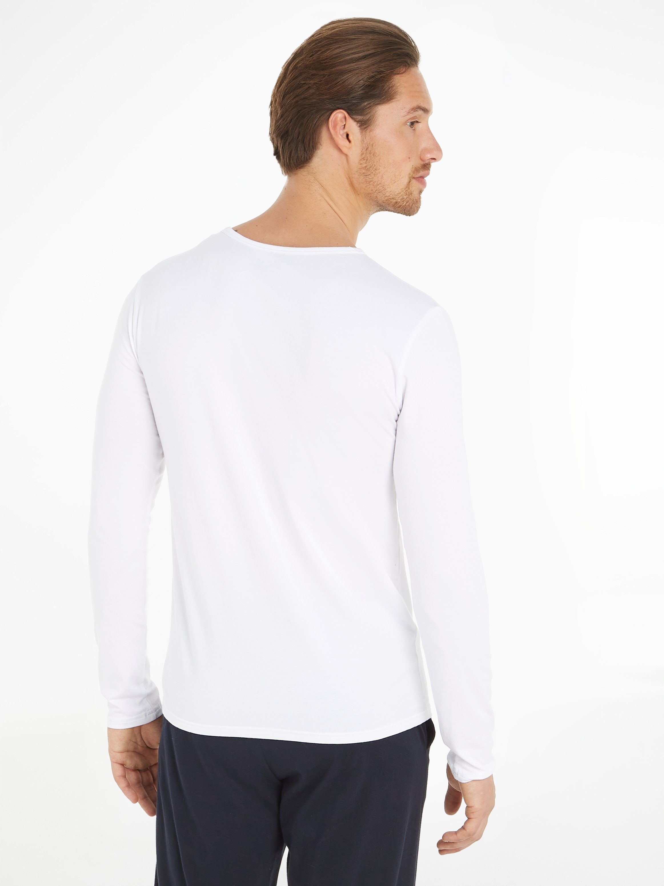 LS Underwear (Packung, T-Shirt Tee Tommy mit 3er-Pack) White/White/White 3P Markenlabel Hilfiger