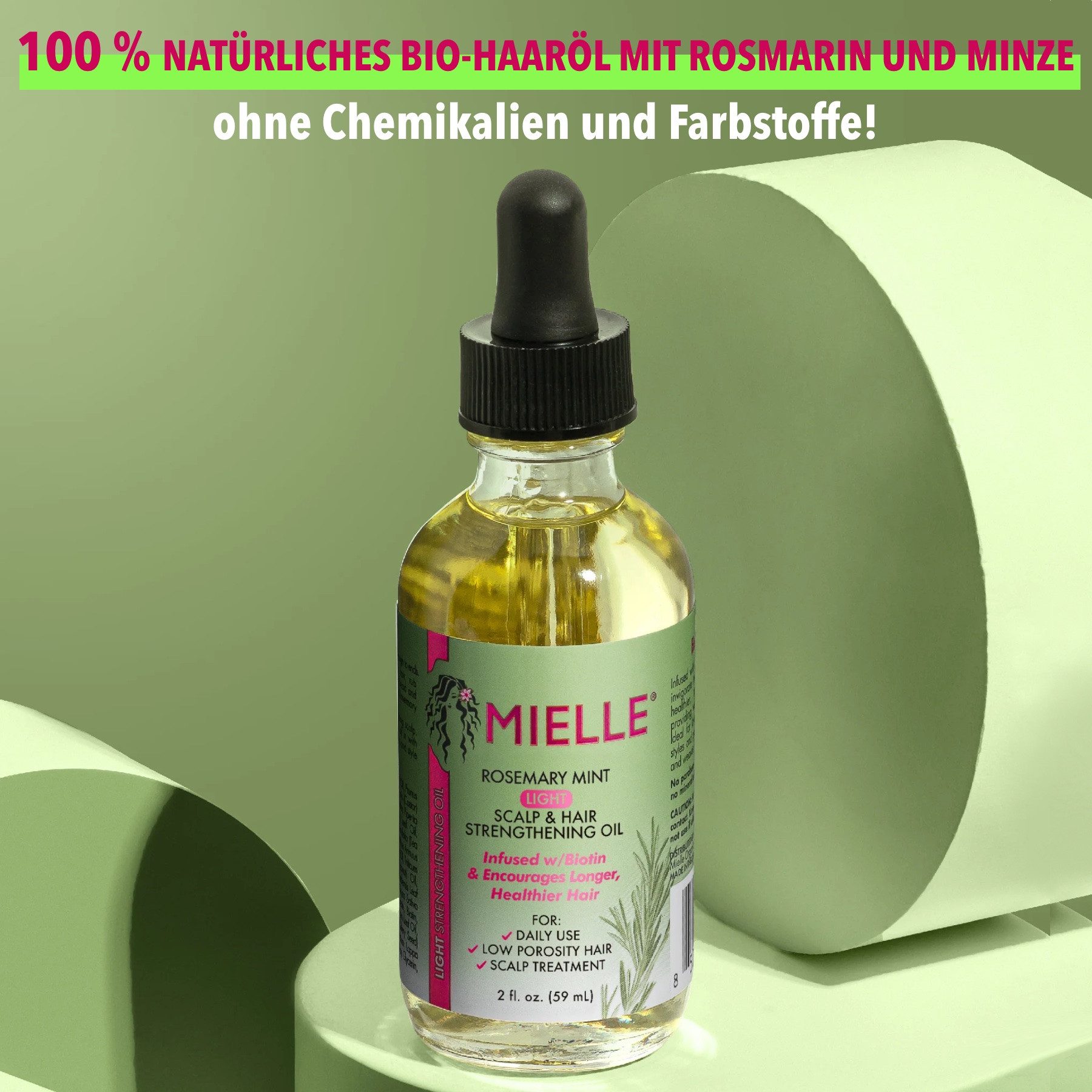 Mielle Organics Haaröl Rosmarinöl Light Haarwachstum Kopfhaut Haarpflege MIELLE, 1-tlg., Light