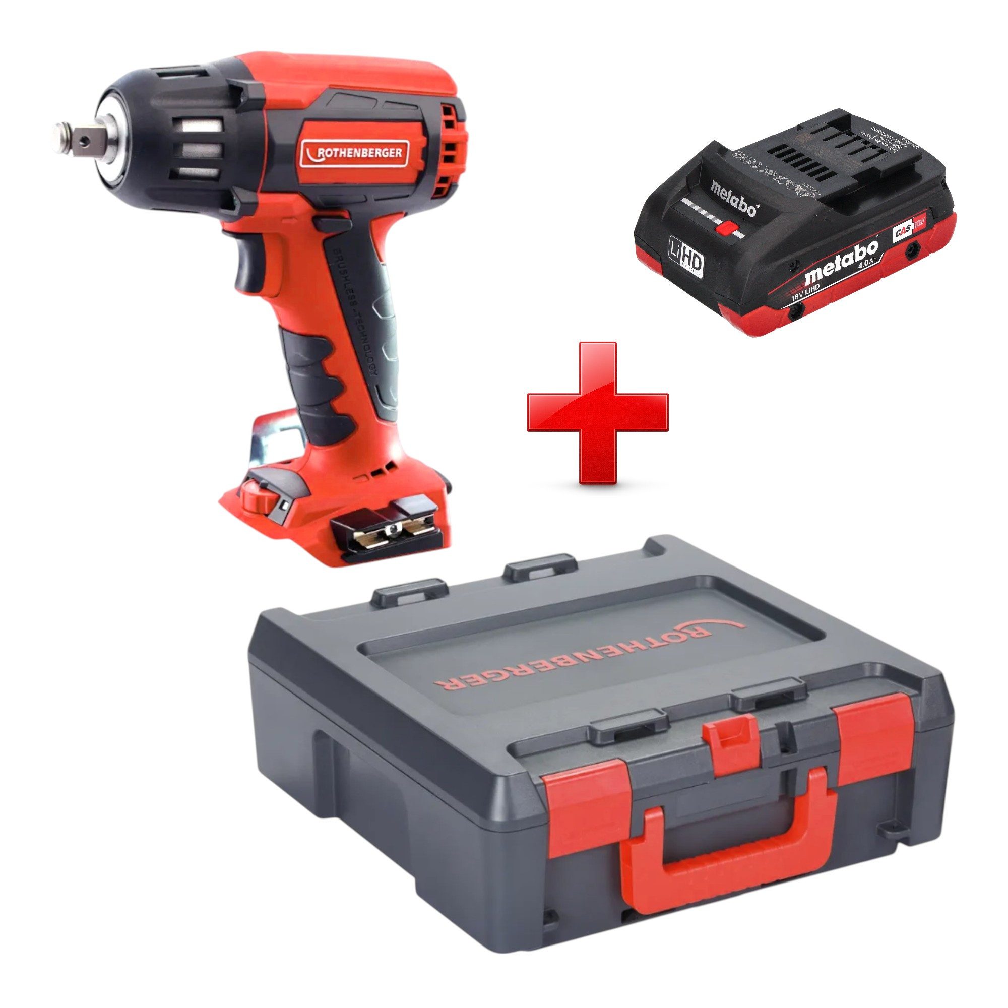 Rothenberger Akku-Schlagschrauber RO ID400 18V 400Nm Brushless + 1x Akku 4,0Ah + Rocase - ohne Ladegerät